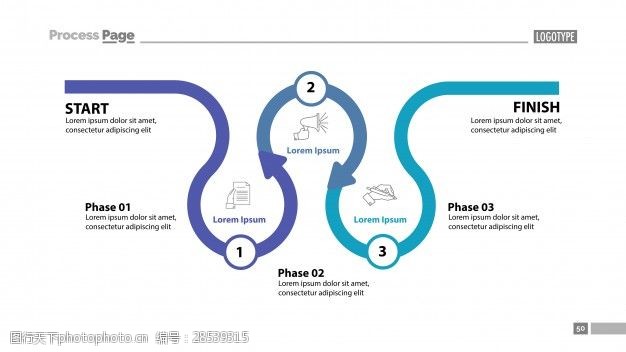 网络营销背景布三阶段流程图模板