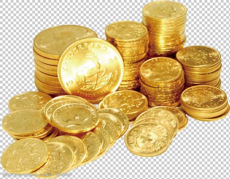 金牌块一堆黄色金币免抠png透明图层素材