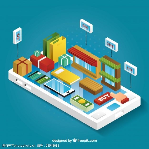 网络营销智能手机和网上购物