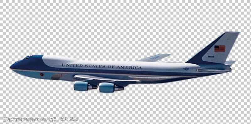 透气型蓝色喷涂大飞机免抠png透明图层素材