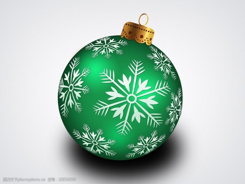 网球图标绿色圣诞球礼物装饰图标