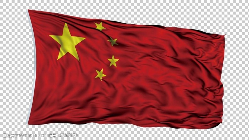 圆形国旗飘扬的中国国旗免抠png透明图层素材