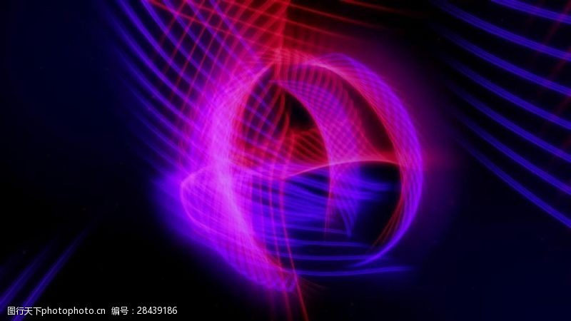 迪斯科舞循环VJ视频素材三维彩线运动图形动画