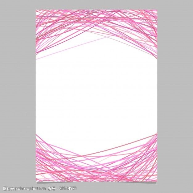 白色调名片页面模板与随机拱形线粉红色调空白矢量海报插图白色背景