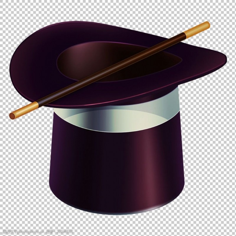 魔术大师紫色漂亮魔术帽免抠png透明图层素材