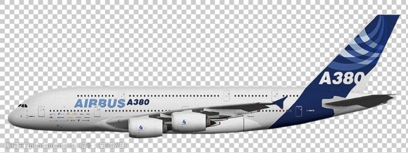 透气型A380飞机免抠png透明图层素材