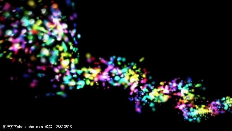 合成素材彩色颗粒光团光带光效视频素材