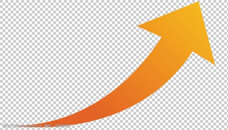 橙色上升箭头图形免抠png透明图层素材