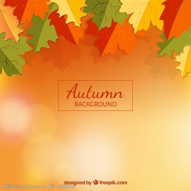 多彩的树木现代的秋天背景平叶