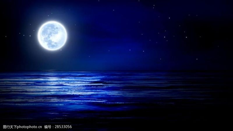夜晚圆月上升在海洋视频素材