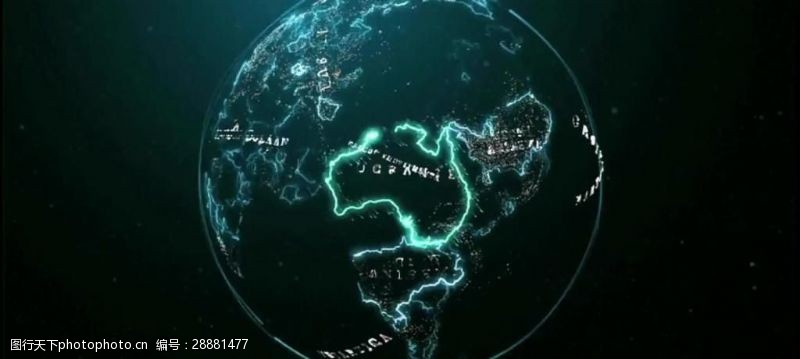 全球鹰光影地球缩放线条特效循环视频素材