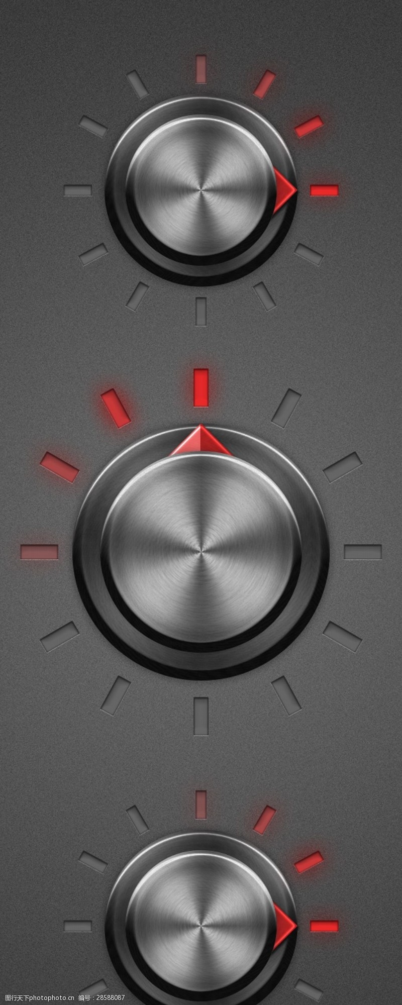 视频播放器金属质感音乐播放选择按钮图标设计