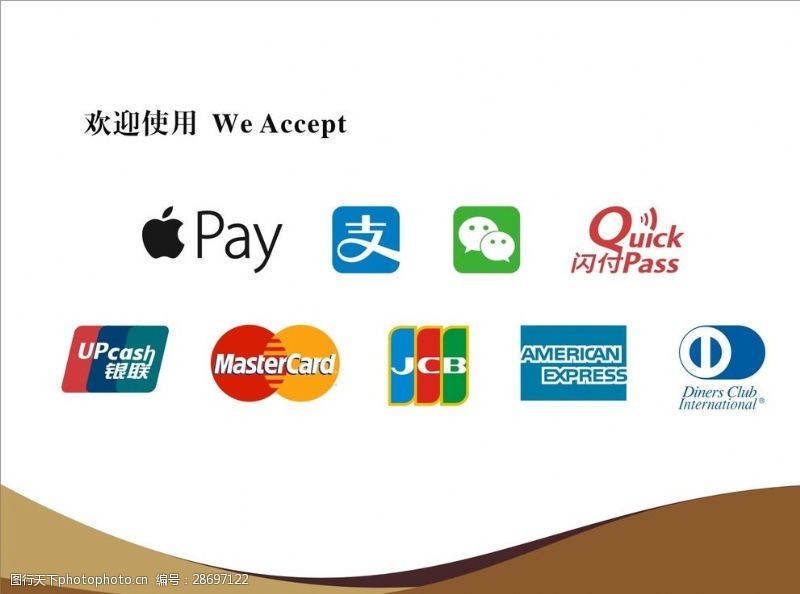 刷卡支付手机刷卡网银支付方式标识大全