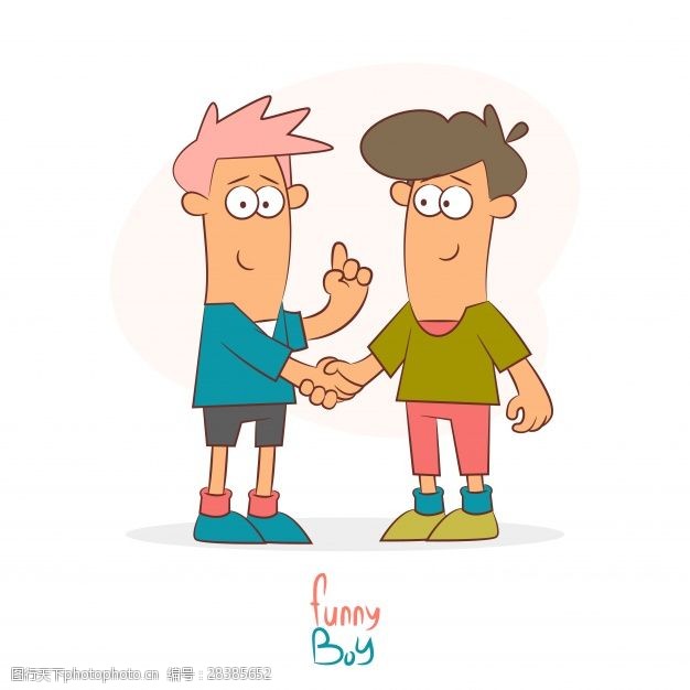 儿童墙纸两个男孩握手
