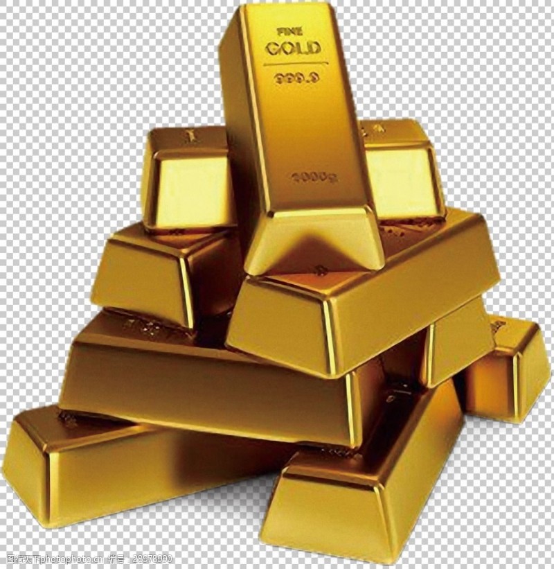 金牌块一堆黄金砖免抠png透明图层素材