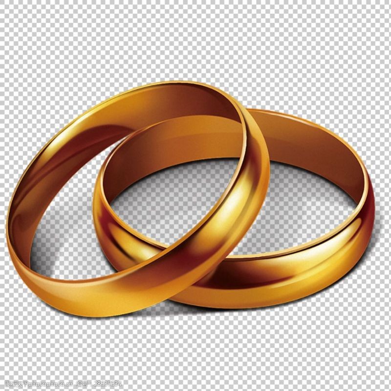 西式婚礼元素婚礼黄金戒指免抠png透明图层素材