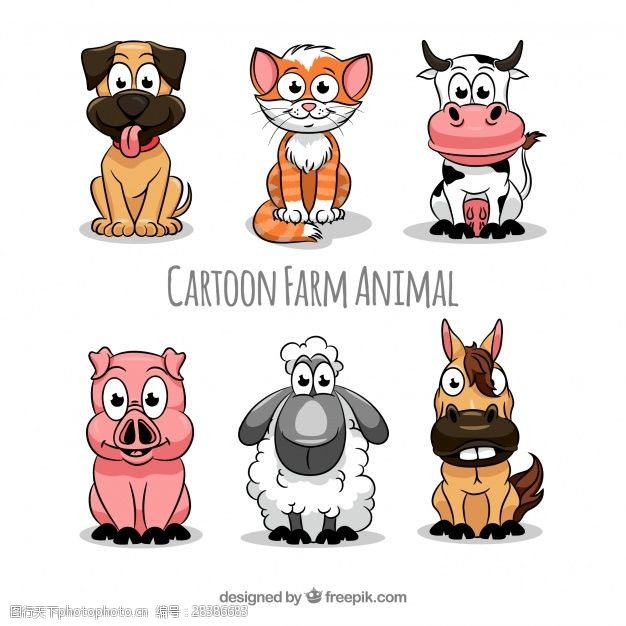 微笑的猪卡通农场动物系列