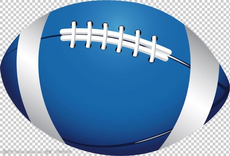 蓝球俱乐部蓝色漂亮橄榄球免抠png透明图层素材