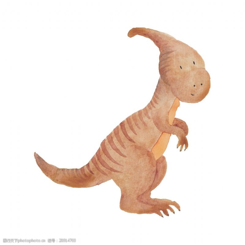 手绘棕色卡通恐龙透明素材