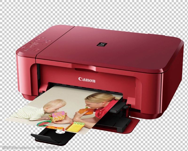 打针孔红色彩色照片打印机免抠png透明图层素材