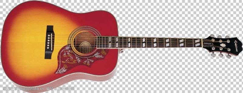 红色漂亮电吉他免抠png透明图层素材