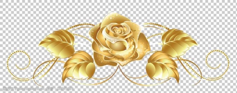 金牌块黄金玫瑰图片免抠png透明图层素材