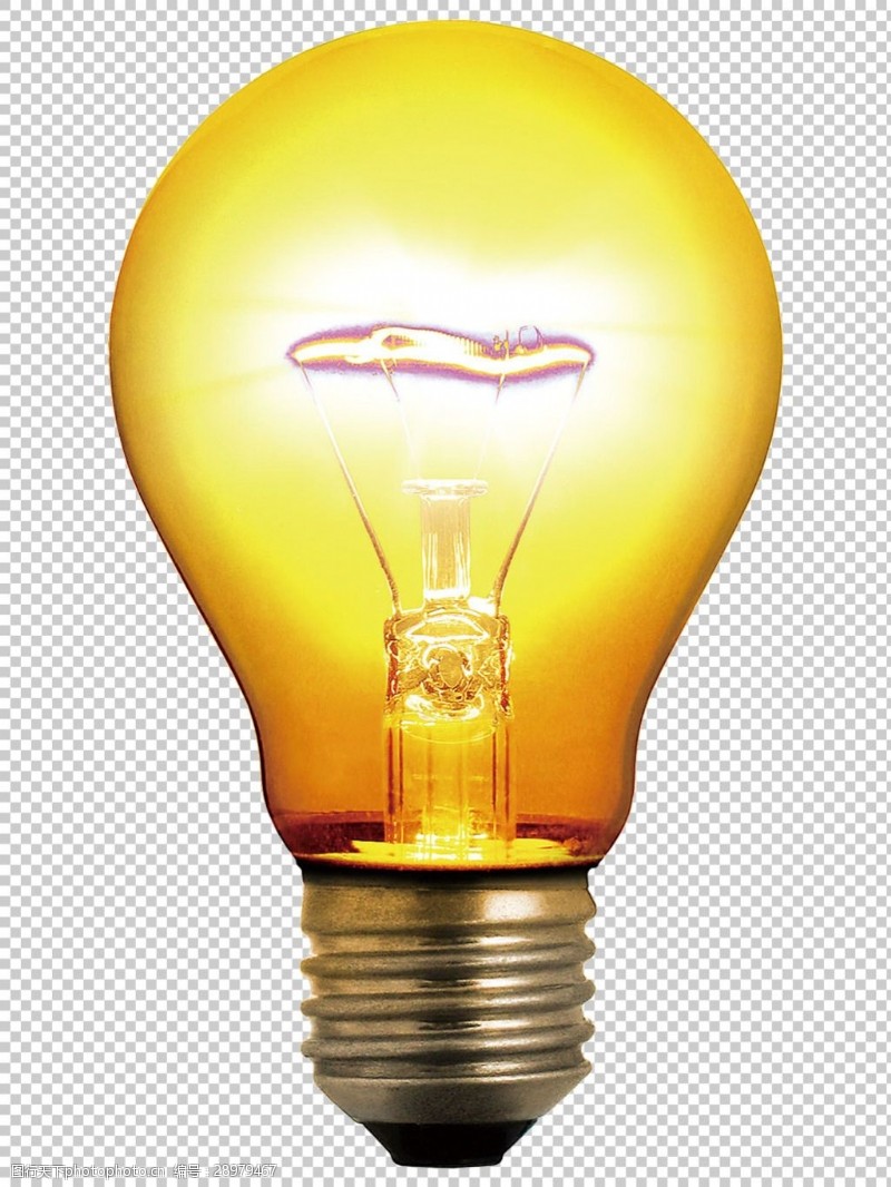 电灯泡创意图黄色亮光白炽灯泡免抠png透明图层素材