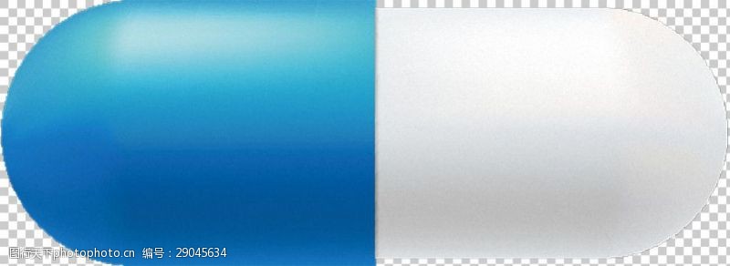 手绘蓝色白色胶囊免抠png透明图层素材