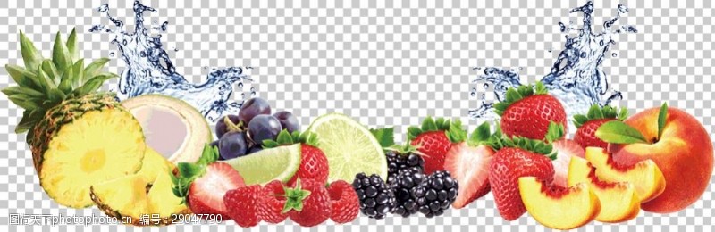 各类水果水溅效果水果免抠png透明图层素材
