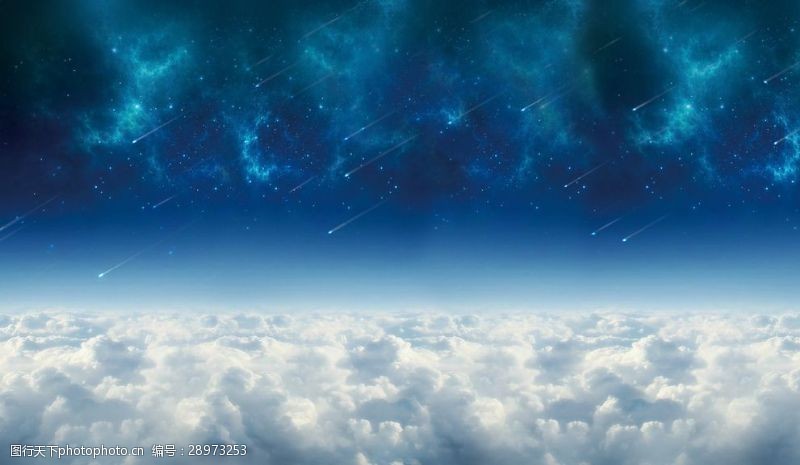 智能云蓝色科技星空和滚滚云层