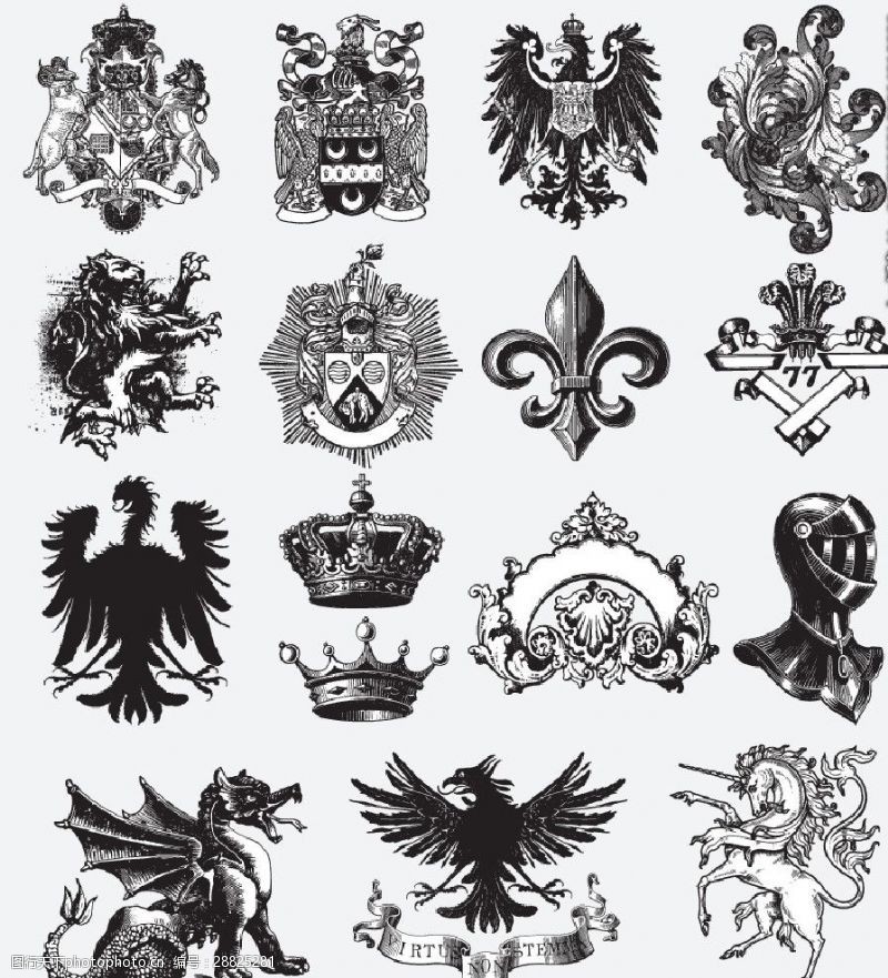 精剪头发中世纪欧洲贵族家徽